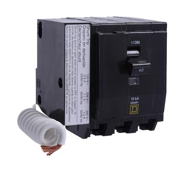 Square D Miniature Circuit Breaker, QO Series, 50A, 3 Pole, 120/240V AC, 10kA at 120/240V AC - QO350SWN1021