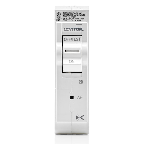 Leviton Circuit Breaker, 20A, 1 Pole, 120V AC, 10kA - LB120-AS