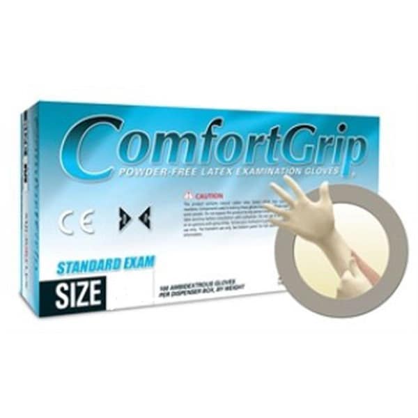 Ansell Comfort Grip, Guantes desechables de látex, 5.1 mil de espesor en la palma, látex, sin polvo, XL, paquete de 100, color beige - CFG-900-XL