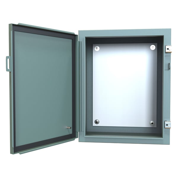 Hammond Steel Electrical Enclosures, 20 in H, 10 in D, 16 in W, NEMA 12, Hinged - 1418C10