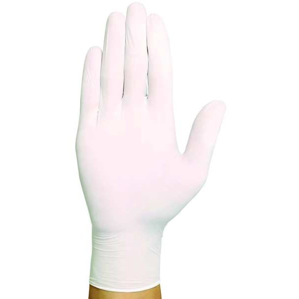Guantes Desechables Condor, 3.1 mil de Grosor en la Palma, de Vinilo, Sin Polvo, Talla M (8), Paquete de 100, Color Blanco - 48UM95
