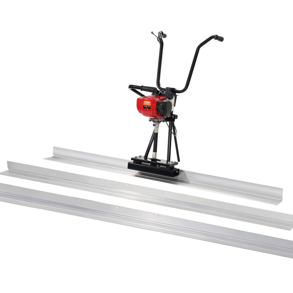 VEVOR Gas Concrete Power Screed, 6ft/8ft/11ft Aluminum Board Straight Edge Bar Set, 4 Stroke Cement Finishing Vibrating Motor w/ Height Adjustable Handles, High Efficient Concrete Tool 6500RPM - DLSHNTFZ135HWZ9BSV0