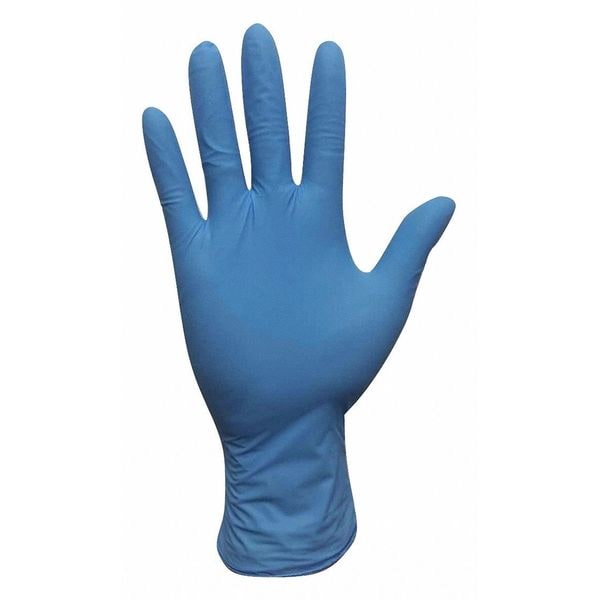 Guantes Desechables Cóndor, 4.5 mil de Grosor en la Palma, de Nitrilo, con Polvo, Talla XL (10), Paquete de 100, Color Azul - 53CV55