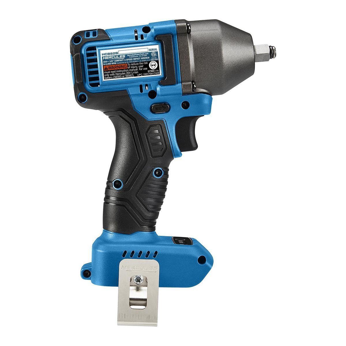 Llave de impacto compacta inalámbrica de 3 velocidades y 3/8 de pulgada sin escobillas Hercules de 20V - Solo herramienta - 57564