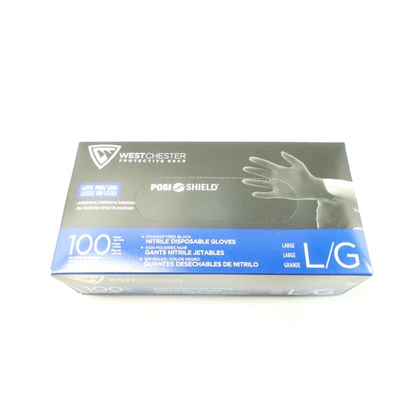 Equipo de Protección de West Chester PosiShield, Guantes Desechables de Nitrilo, Nitrilo, L, 100 Paq - 2920/L