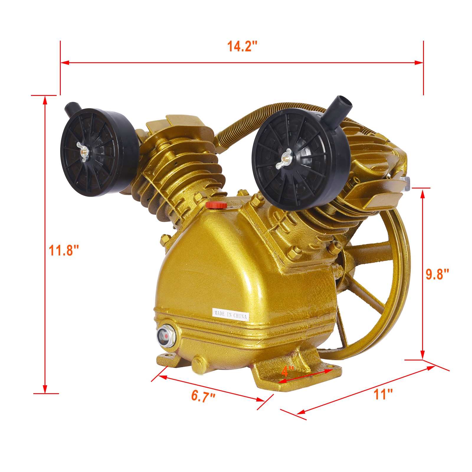 Bomba de Compresor de Aire Eléctrico EXTRAUP, 3HP, 120V, 32.6 libras, 8.8CFM, Compresor de Pistón, Hierro Fundido, Diseño de Cilindro en V, Accesorios Incluidos - YHLW46541457