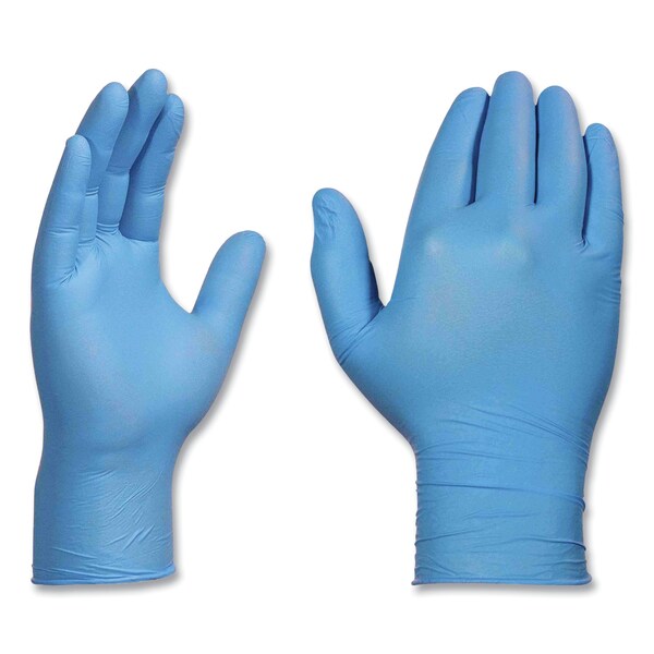 Guantes de examen de nitrilo profesional Ammex, 3 mil Palm, nitrilo, sin polvo, XL, paquete de 1000, azul claro - APFN48100