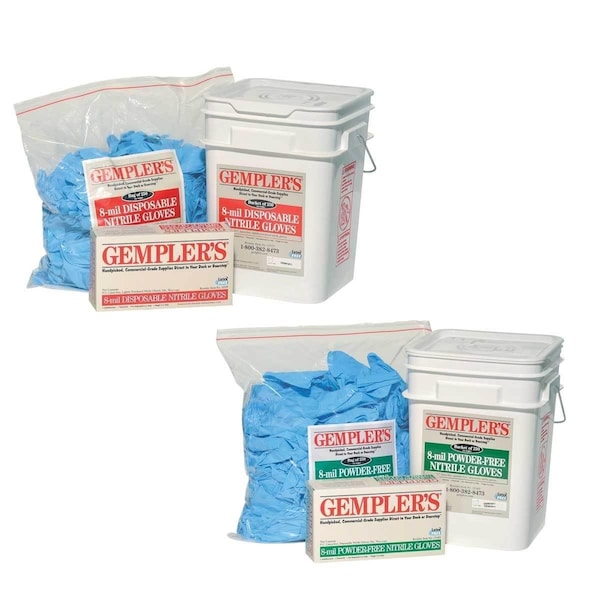 Gemplers 19824, Guantes desechables de nitrilo, 8 mil de grosor en la palma, nitrilo, sin polvo, XL, paquete de 50, color azul - 198249-XL