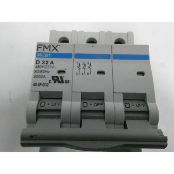 Fmx 3P 32A AMP 480V-AC MINIATURE CIRCUIT BREAKER - MCB1-4D-3P-D32