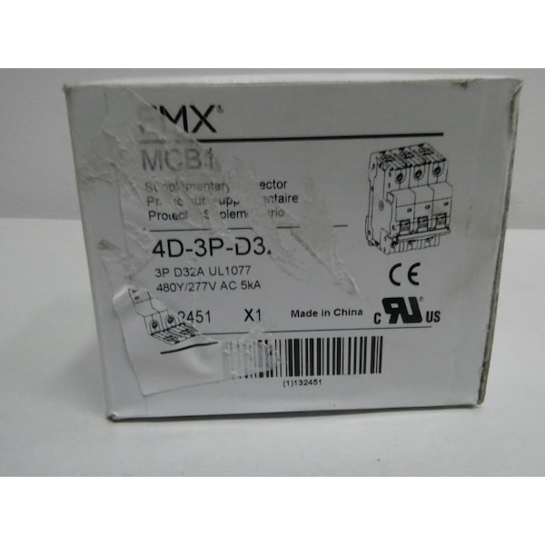 Fmx 3P 32A AMP 480V-AC MINIATURE CIRCUIT BREAKER - MCB1-4D-3P-D32
