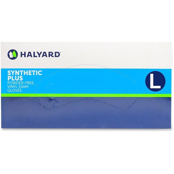Guantes desechables de vinilo Halyard, 4.7 mil de grosor en la palma, de vinilo, talla L, paquete de 100 unidades, transparentes - HLY55033