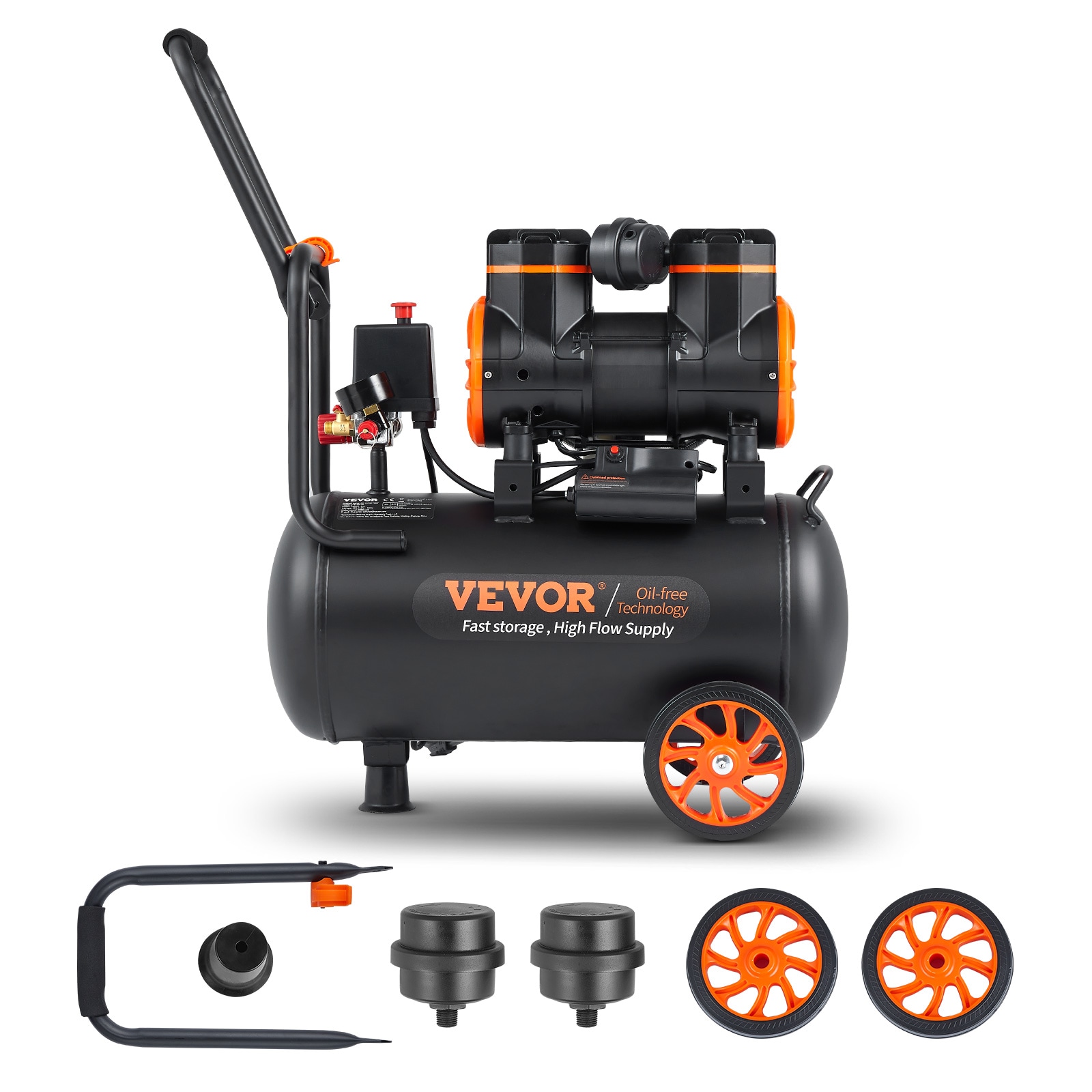 VEVOR Compresor de aire vertical portátil de gas de 4.8 galones y 115 PSI con accesorios incluidos - W24L1450W110VCQNYV1