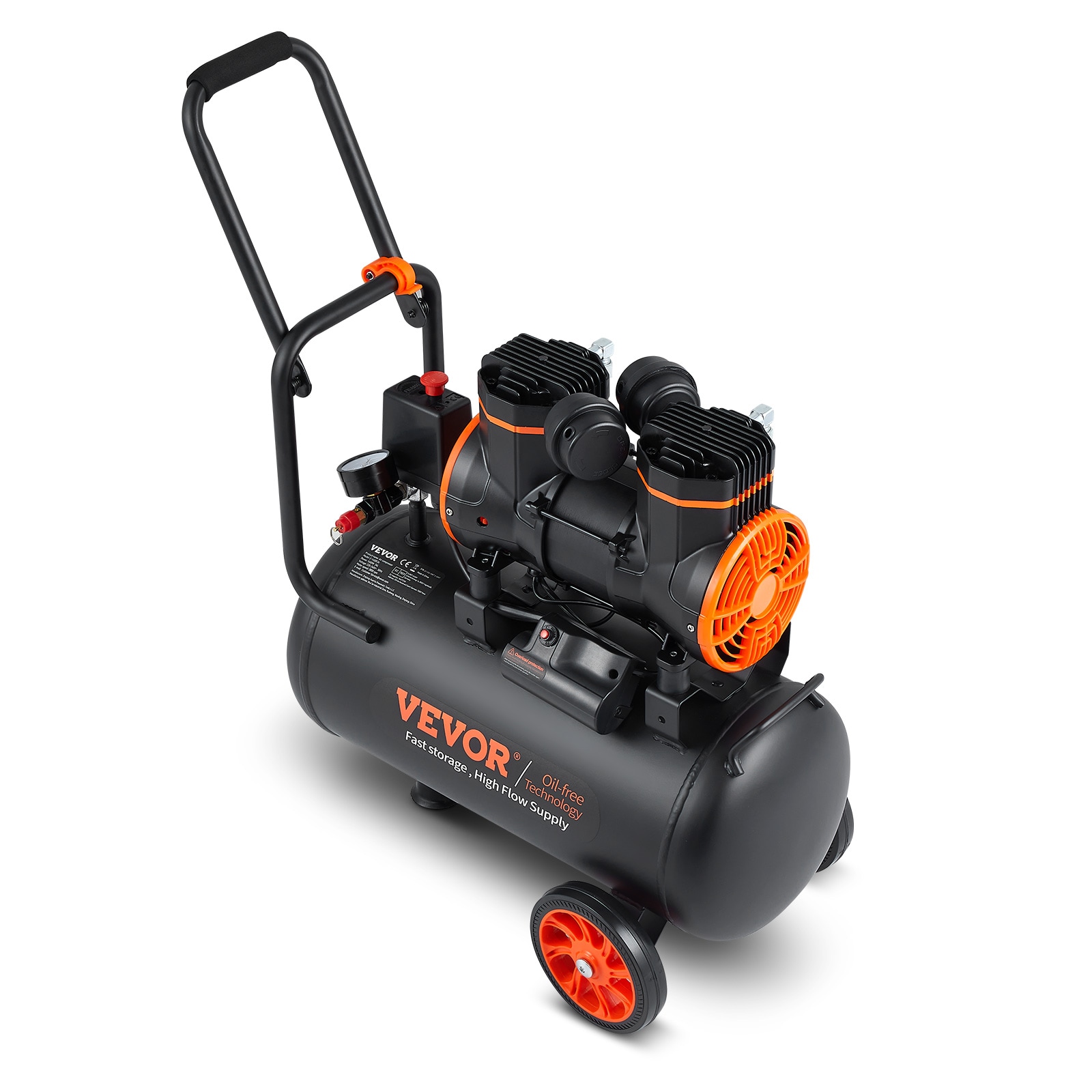 VEVOR Compresor de aire vertical portátil de gas de 4.8 galones y 115 PSI con accesorios incluidos - W24L1450W110VCQNYV1