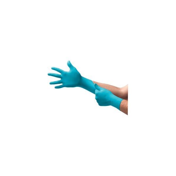 Guantes desechables de nitrilo Ansell TouchNTuff 92-675, 4.3 mil Palm, nitrilo, sin polvo, M, azul - 565717