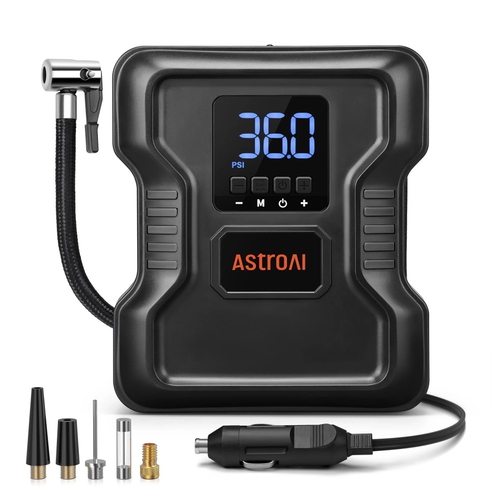 AstroAI Compresor de Aire Pancake Portátil Eléctrico de 150 PSI con Accesorios Incluidos - ACAC160BK-W1P
