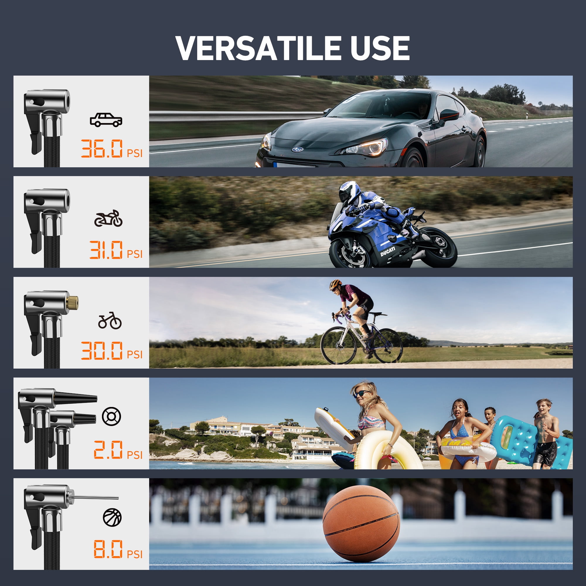 AstroAI Compresor de Aire Pancake Portátil Eléctrico de 150 PSI con Accesorios Incluidos - ACAC160BK-W1P
