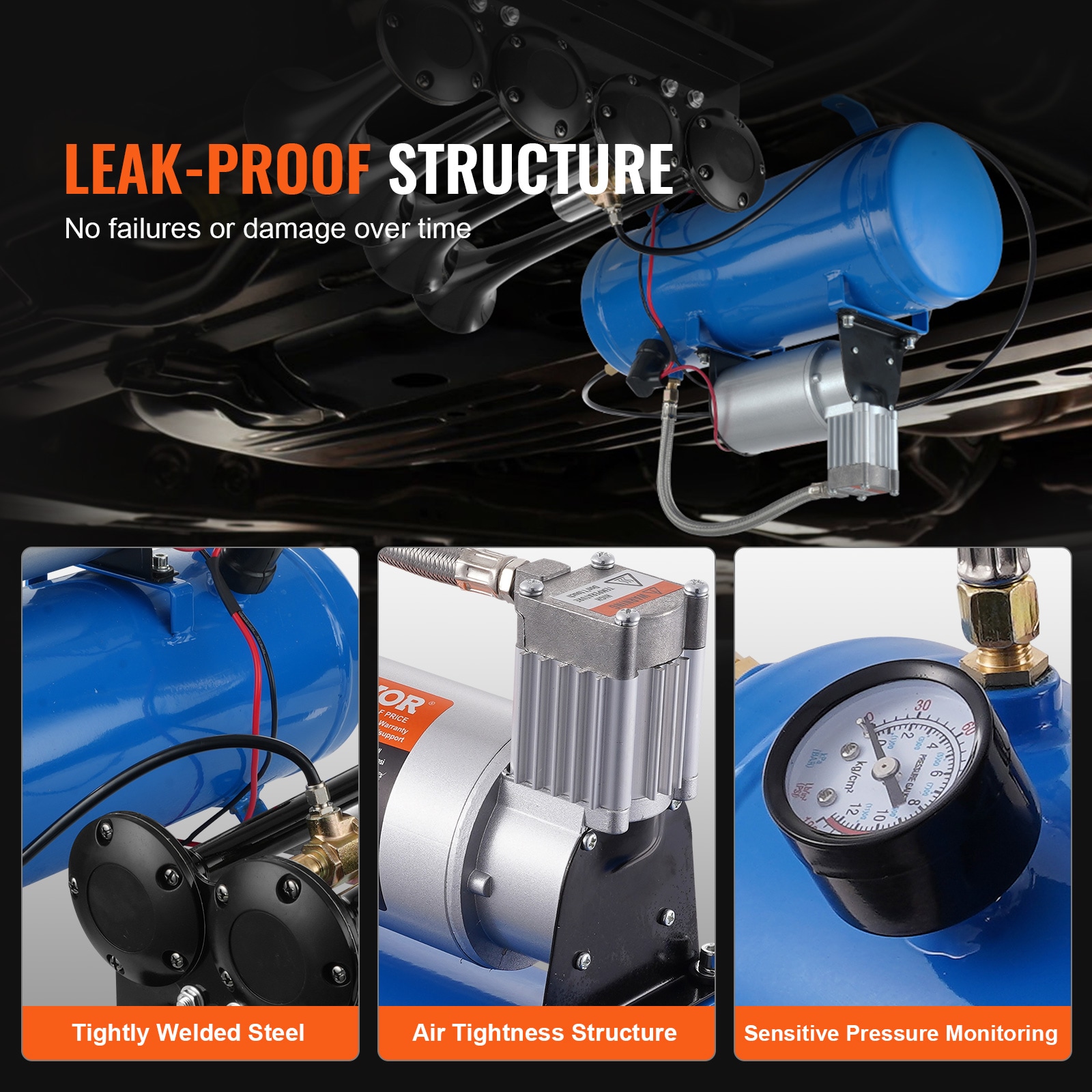 VEVOR Compresor de aire vertical portátil eléctrico de 1.6 galones y 120 PSI con accesorios incluidos - QLBCQGYYSJZCESCMXV9