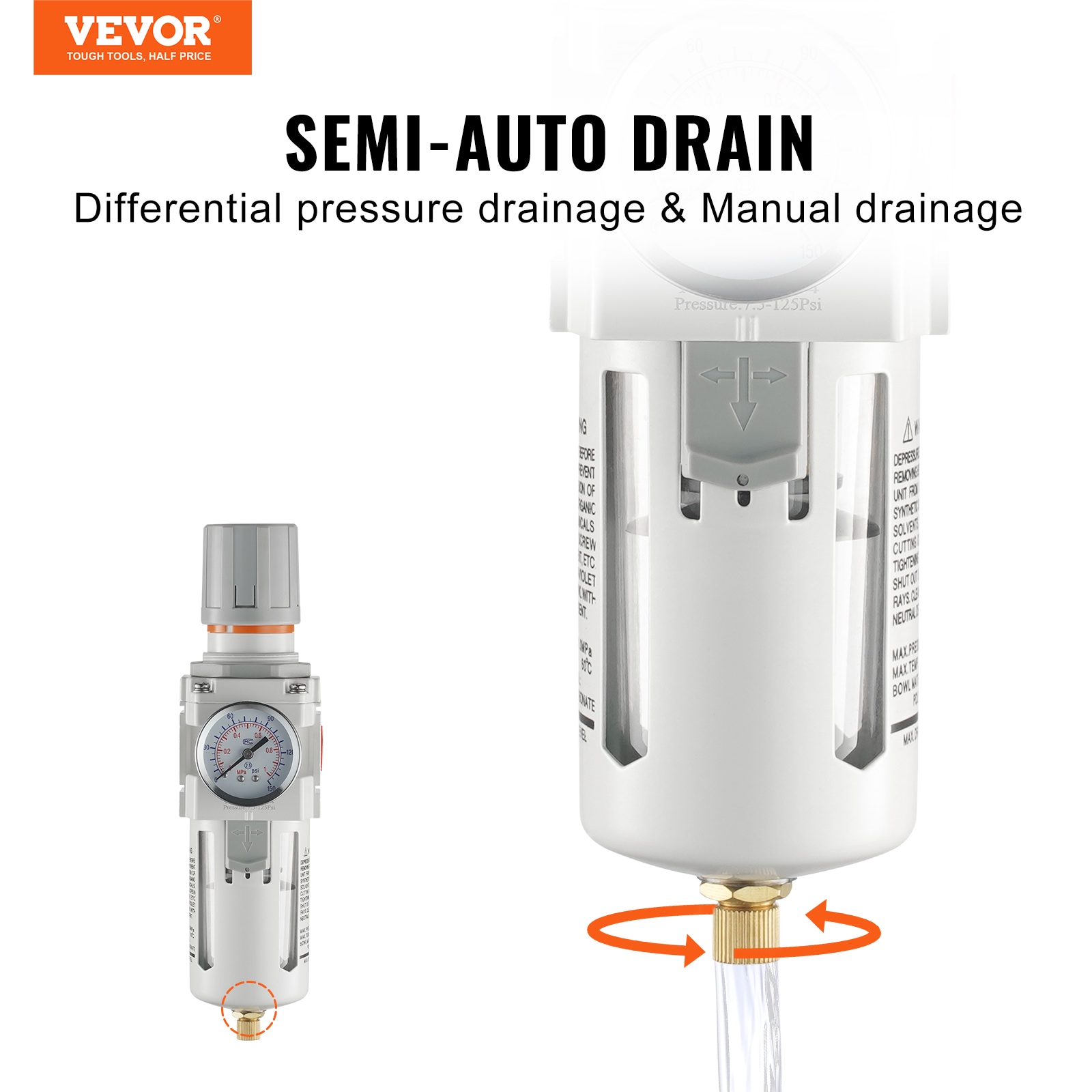 VEVOR compresor de aire vertical estacionario a gas sin cable de 145 PSI con accesorios incluidos - KQYSJGLDJQD120YAPV0