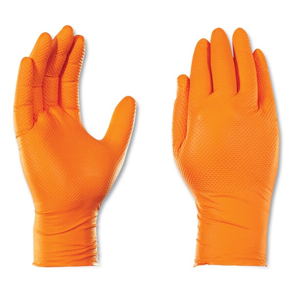 Gloveworks de Ammex Guantes de Nitrilo Industrial Resistente, Sin Polvo, 8 mil, Extra Grande, Naranja, Paquete de 1000 - GWON48100