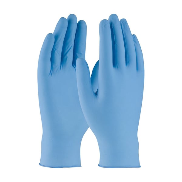 Pip Ambi-dex Turbo, Guantes Desechables, Palma de 0.12mm, Nitrilo, con Polvo, Talla L, Paquete de 100, Azules - 63-332/L
