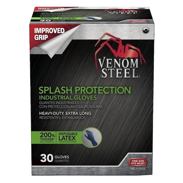 Guantes desechables de látex Venom Steel, látex, sin polvo, azules - VEN6025