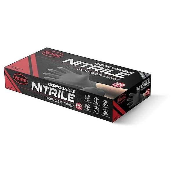 Guantes desechables de nitrilo Boss, nitrilo, sin polvo, L, azules - B21001-L50