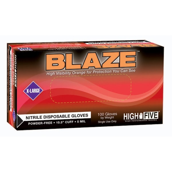 Ansell Blaze, Guante de Examen de Nitrilo sin Polvo, XX, Nitrilo, Sin Polvo, 2XL, Naranja - MFXN485
