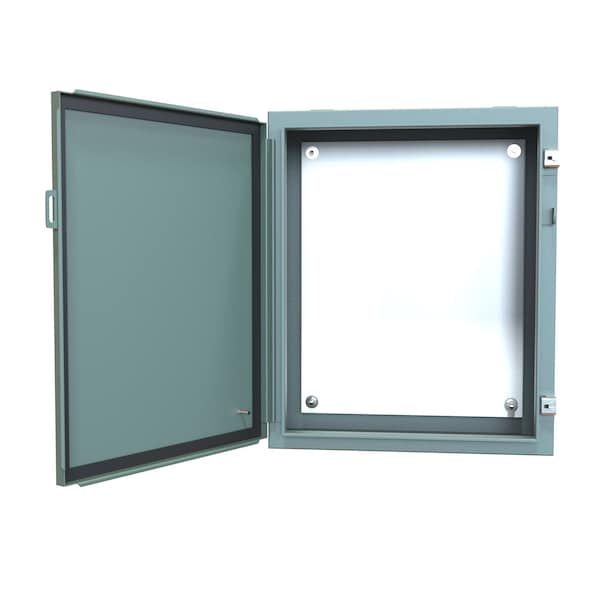 Hammond Steel Electrical Enclosures, 24 in H, 8 in D, 20 in W, NEMA 12, Hinged - 1418E8