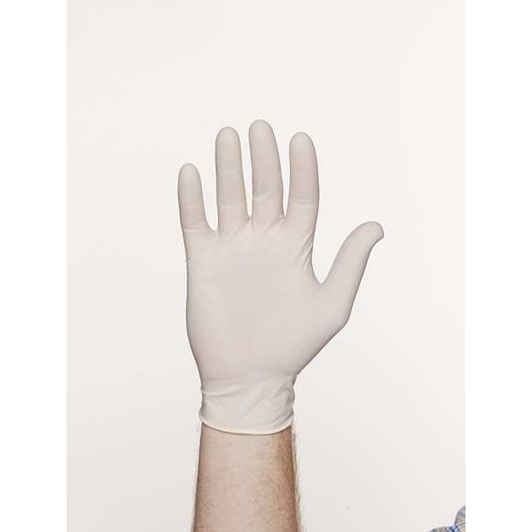 Showa W1005, Guantes desechables, 5 mil Palma, Látex, con Polvo, Talla L (9), Paquete de 100, Blanco - W1005L
