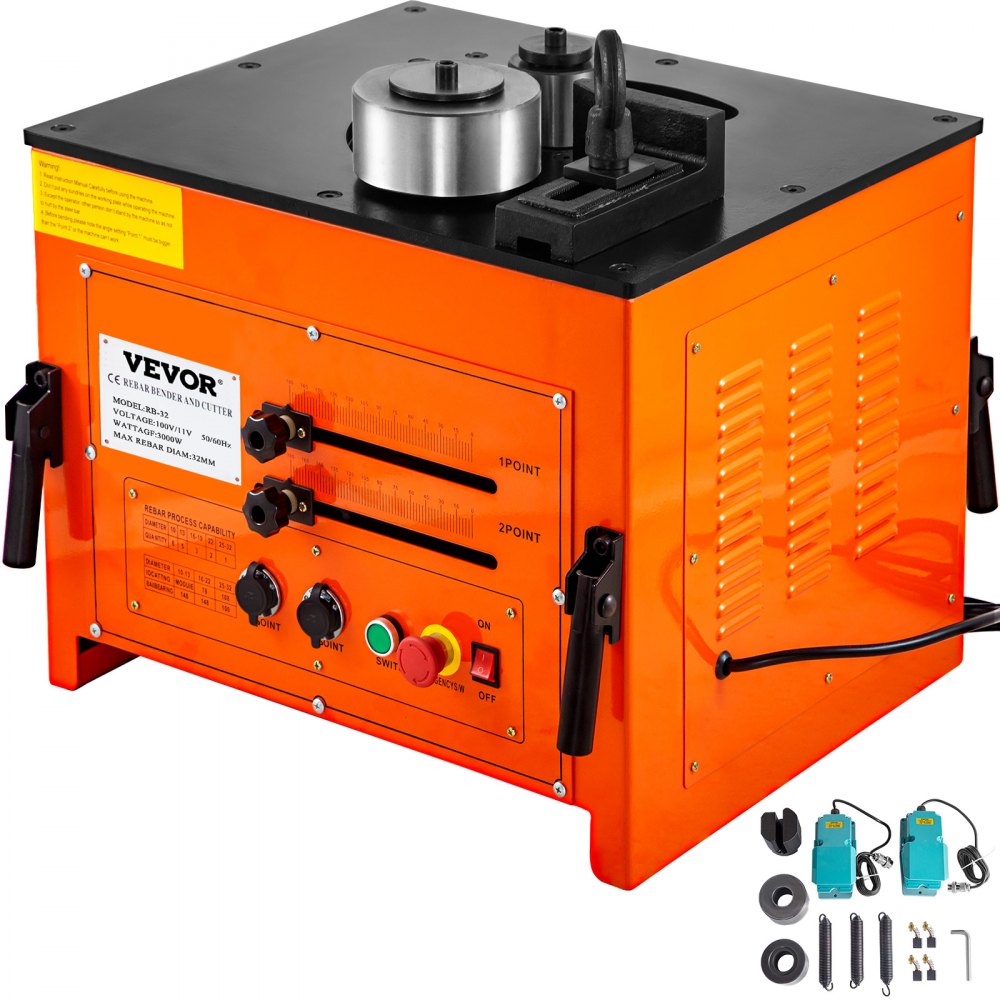 VEVOR Hydraulic Rebar Bender, 3000W Electric Rebar Bender, 0.24''-1.26''/6-32 mm Max Rebar Diameter, Rebar Steel Bender, Bending Machine For Bending Rebar, Steel Bar, Steel Rod - TSGJWQJD321000001V1