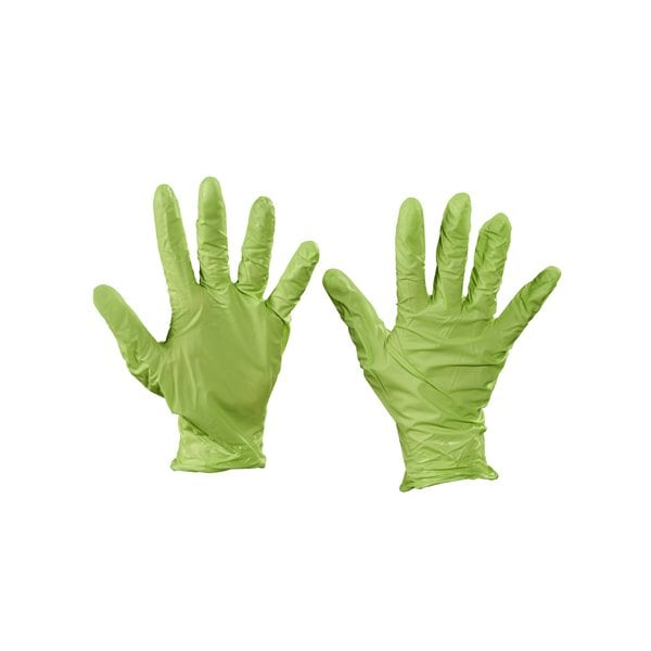 Guantes desechables de nitrilo preferidos Bsc, 4 mil de palma, nitrilo, sin polvo, tamaño M, 100 piezas, verde - BUY00030574
