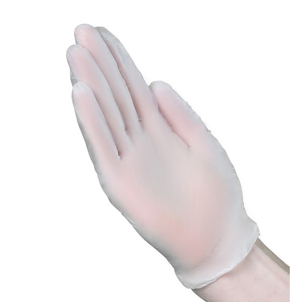 Vguard A22A1, Guante industrial, 2.8 mil Palm, Vinilo, con polvo, Mediano, 1000 piezas, transparente - A22A12