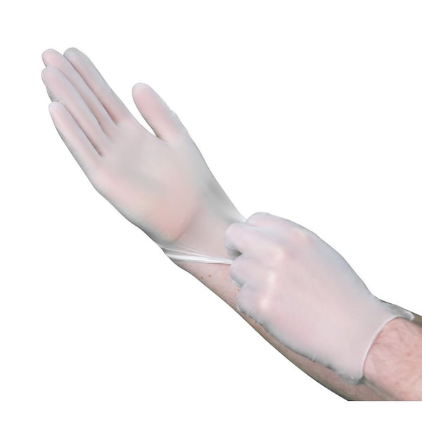 Vguard A22A1, Guante industrial, 2.8 mil Palm, Vinilo, con polvo, Mediano, 1000 piezas, transparente - A22A12