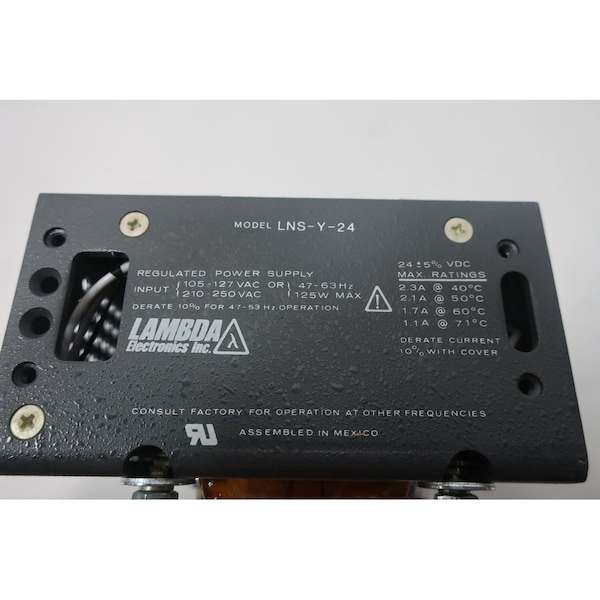 Lambda AC to DC Power Supply, 105 to 127/210 to 250V AC, 24V DC, 2.3A - LNS-Y-24