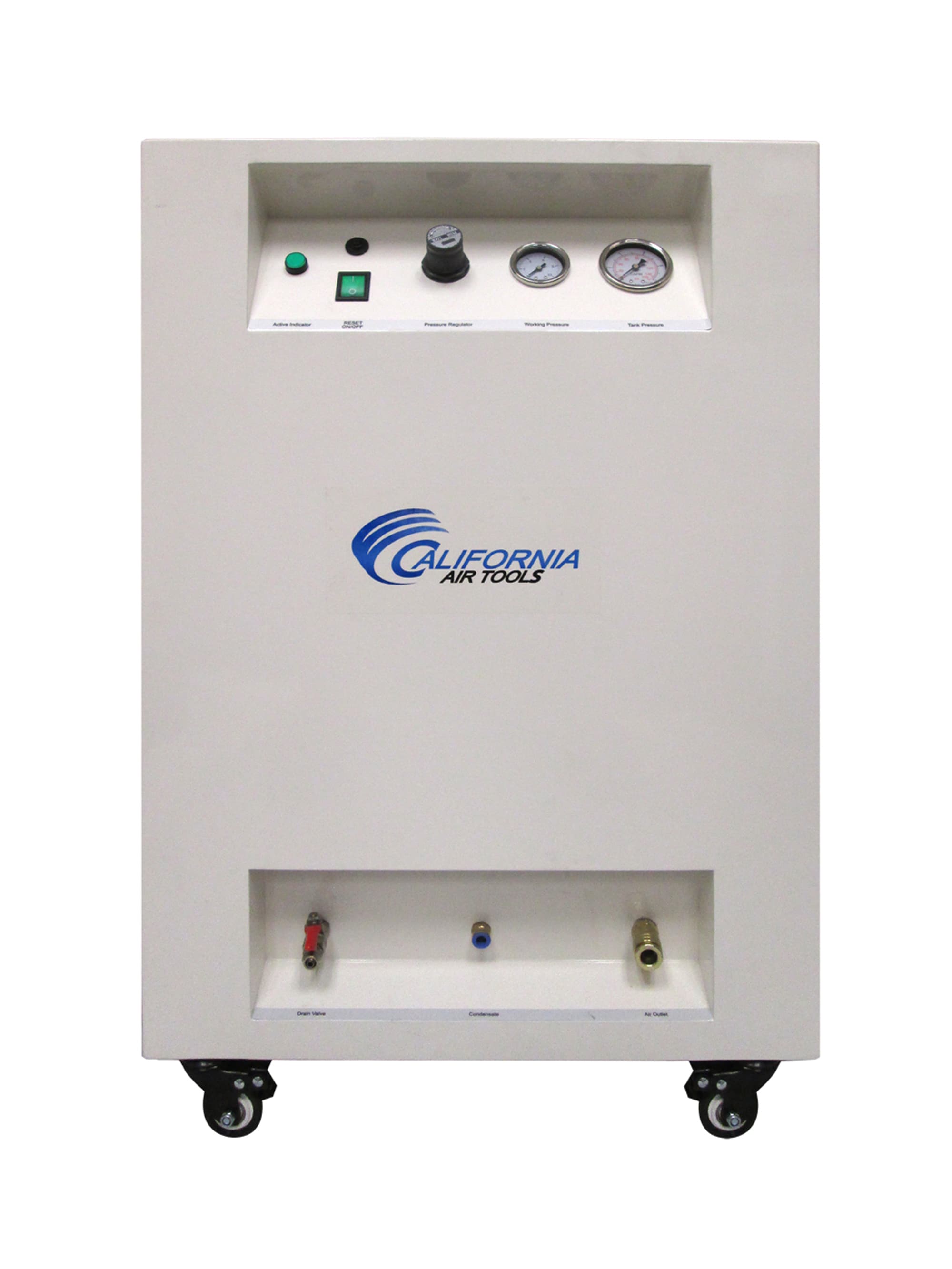 Herramientas de Aire de California - Compresor de Aire Horizontal Portátil de 8 Galones con Electricidad de 115 PSI - Modelo 8010DSPC
