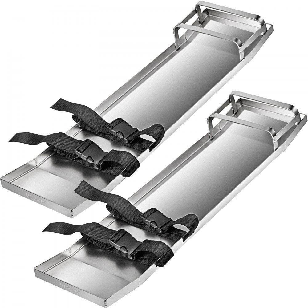 VEVOR Concrete Knee Boards 30'' x 8'' Slider Knee Boards, Kneeler Board Stainless Steel Kneeboards, Concrete Sliders Pair Moving Sliders, w/Concrete Board Straps for Cement and Concrete Finishing - HNTXGB30X8WHD0001V0