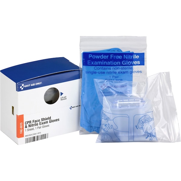 Recarga de Escudo Facial y Guantes de Primeros Auxilios en Conformidad con Smart Compliance, de vinilo, sin polvo, talla única, color blanco - FAE6015
