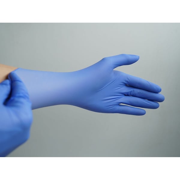 Guiantes de examen de nitrilo aprobados, 3.5 mil Palma, Nitrilo, Sin polvo, L, 10 paquetes, azules - NitrileExamLC