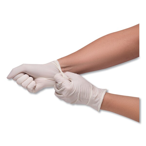 Guantes desechables de vinilo Sempercare Syn-Stretch, 5 mil Palma, Vinilo, Sin polvo, Mediano, Paquete de 1000 piezas, Color Crema - SCVNP103