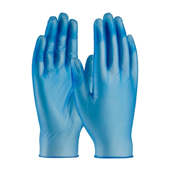 Guantes desechables de vinilo Pip Ambi-dex 64-V77BPF, 5 mil de grosor en la palma, vinilo, sin polvo, XL, paquete de 100, color azul - 64-V77BPF/XL