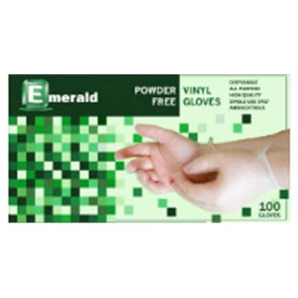Guantes desechables de vinilo esmeralda, Vinilo, Sin polvo, L, Transparente - VN9708