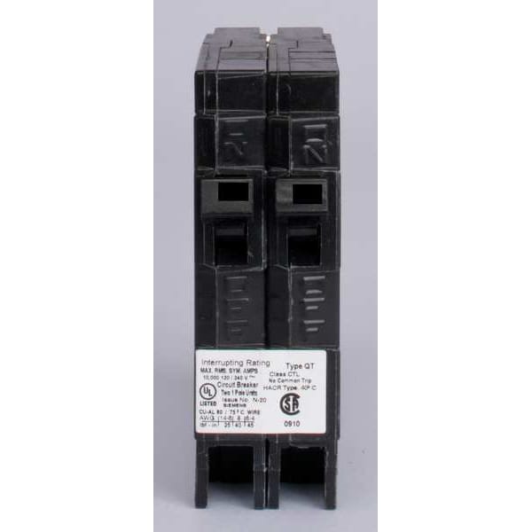 Siemens Miniature Circuit Breaker, Q Series, 20/20A, 1 Pole, 120/240V AC, 10kA at 120V AC - Q2020NC