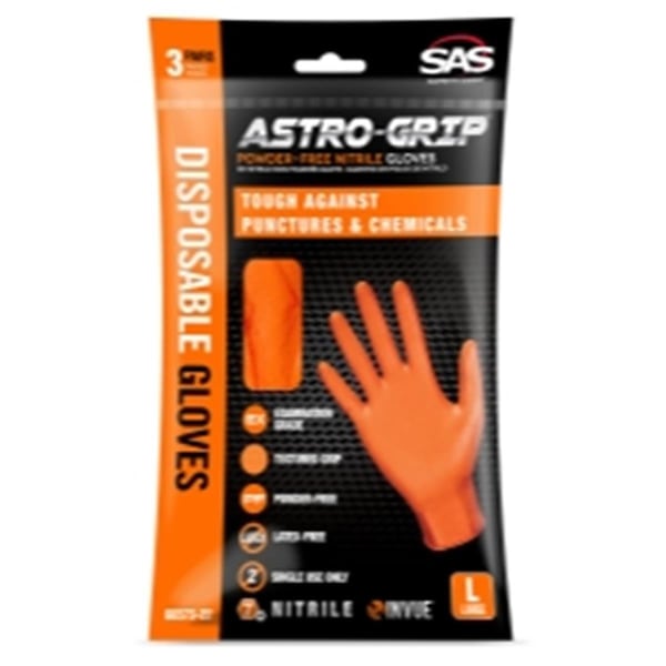 SAS Safety Astro-Grip, Guantes Desechables, {borrar}, 3 PK - SAS66573-22