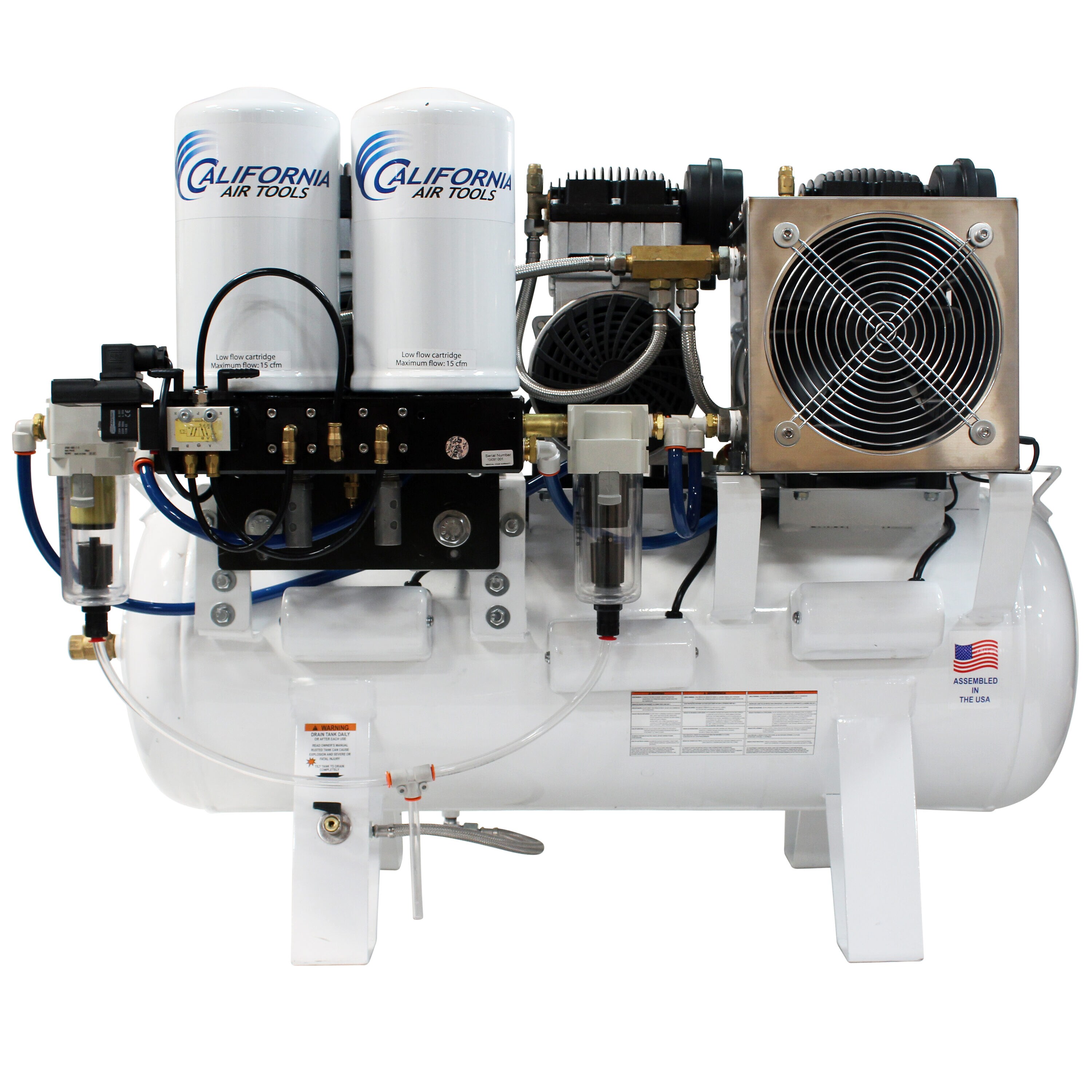 Herramientas de Aire de California Compresor de Aire Portátil Eléctrico Horizontal de 20 Galones a 125 PSI - 20060DCC
