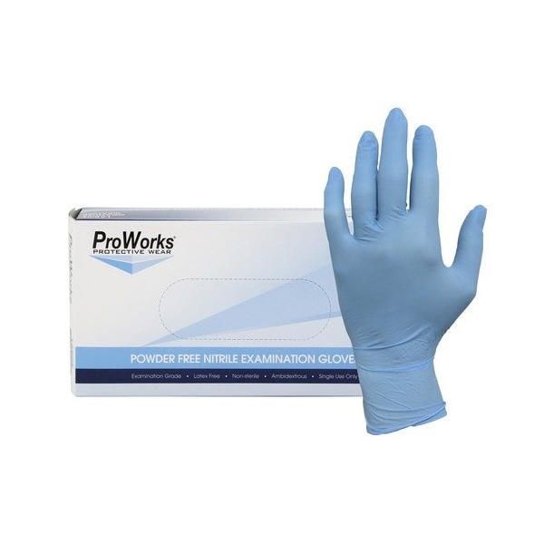 Guantes de examen de nitrilo Hospeco, 5.5 mil Palm, nitrilo, sin polvo, M, 100 piezas, azul - GL-N106FM