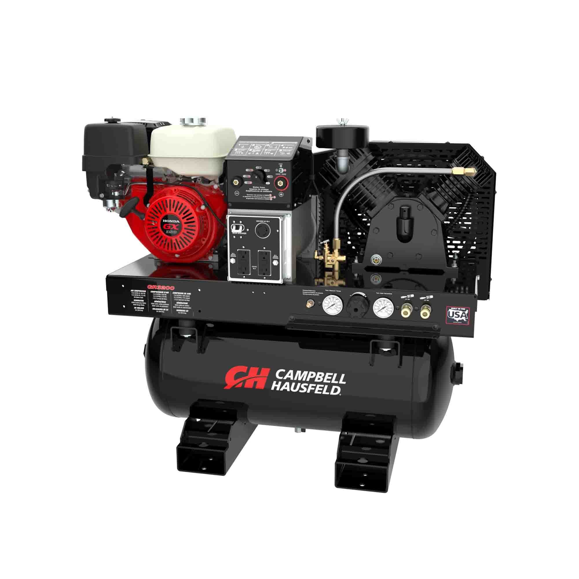 Campbell Hausfeld Compresor de aire horizontal de gas inalámbrico estacionario de 30 galones y 175 PSI - GR3200
