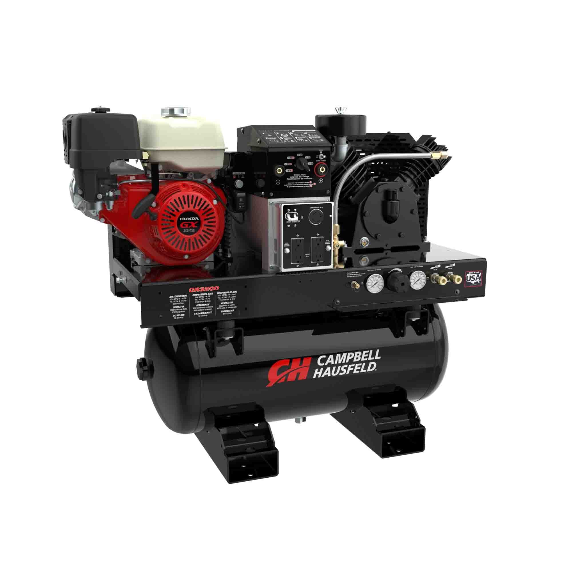 Campbell Hausfeld Compresor de aire horizontal de gas inalámbrico estacionario de 30 galones y 175 PSI - GR3200