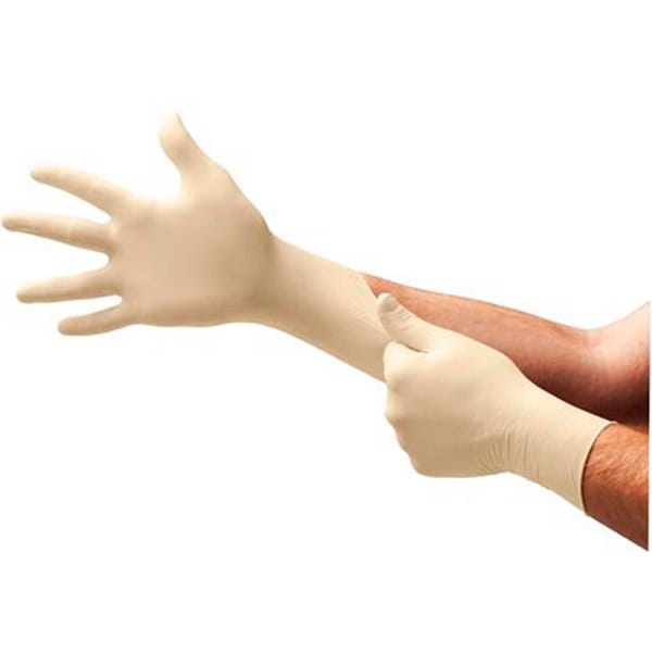Ansell TouchNTuff 69-318, Guantes Desechables de Látex, 5 Palmas, Látex, Sin Polvo, XL, 100 piezas, Beige - 693180XL