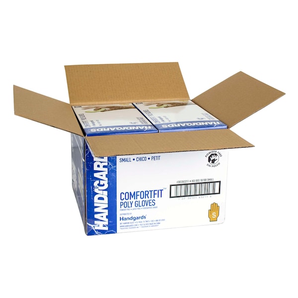Valugards ComfortFit, Guantes desechables de polietileno, Polietileno, Libre de polvo, Talla S, Paquete de 1000 - 303363211