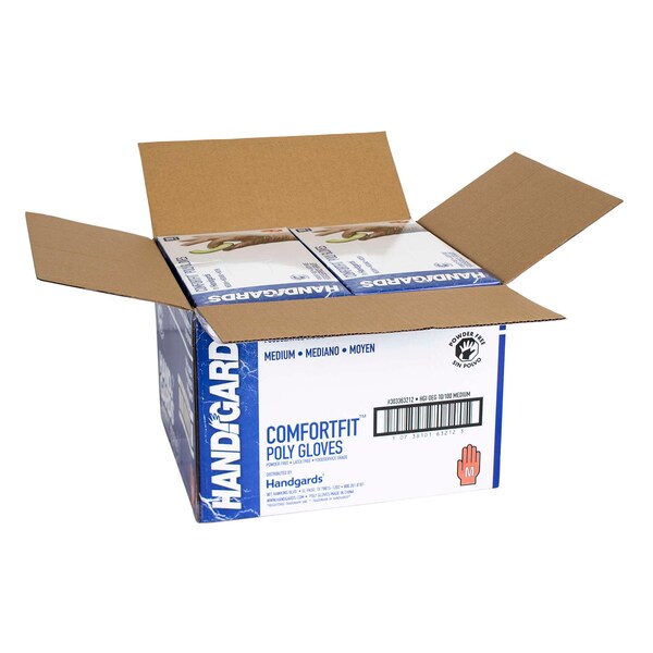 Manoplas desechables de polietileno Handgards ComfortFit, polietileno, sin polvo, tamaño M, paquete de 1000, transparentes - 303363212.